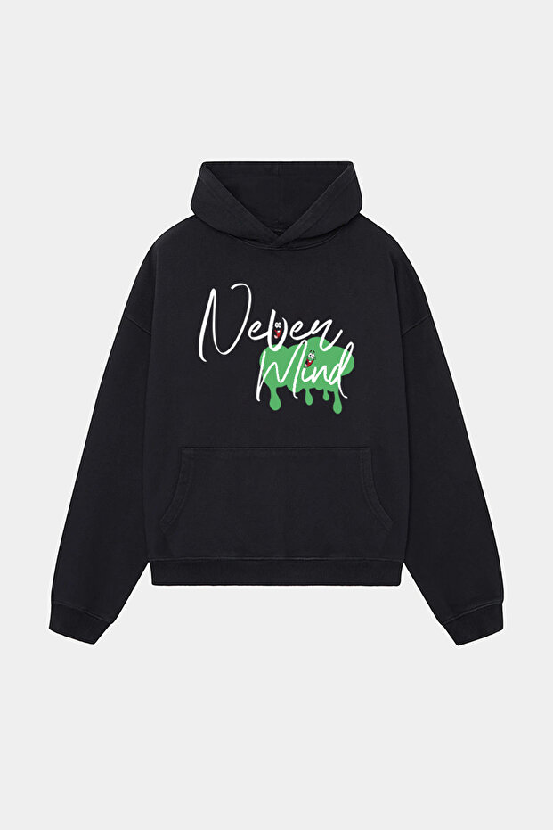Emoji Hoodie - Oversize Streetwear Cotton Sweatshirt Black