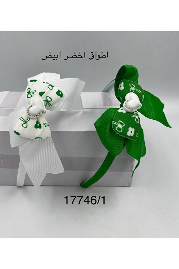 طوق رأس يناتي عدد 6 قطعة ابيض اخضر