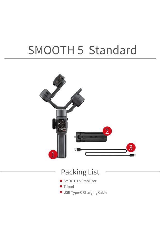 Smooth 5 3-Axis Phone Gimbal – Foldable & Portable - 3