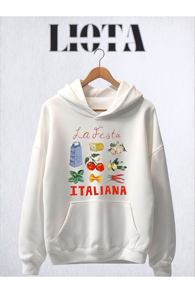 Italian Printed Oversize Sweatshirt