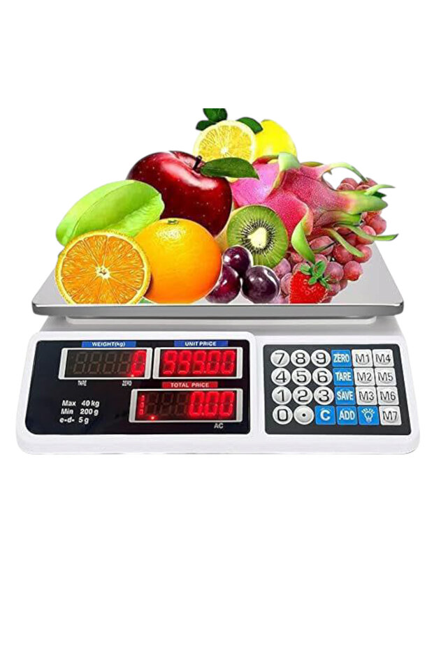 Electric Rectangular Scale with Digital Display, Dimensions 33 cm x 32.5 cm x 12.5 cm, Capacity 40 k - 1