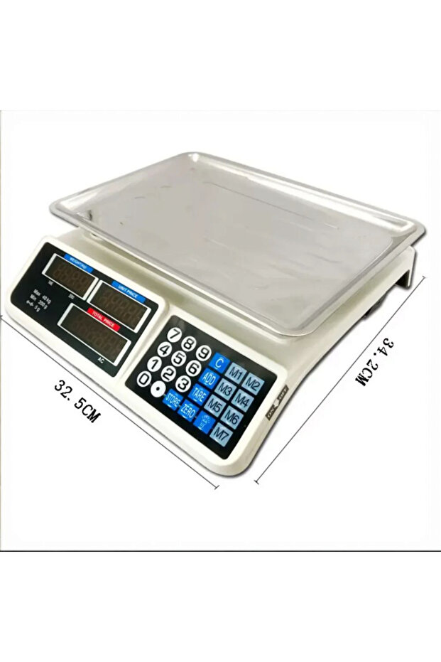 Electric Rectangular Scale with Digital Display, Dimensions 33 cm x 32.5 cm x 12.5 cm, Capacity 40 k - 4