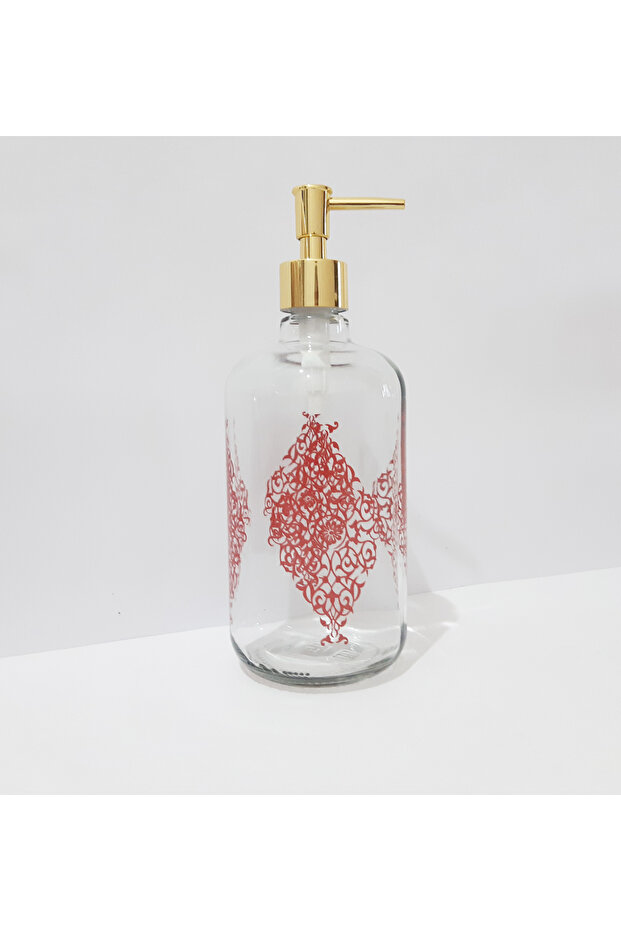 800 ml Glass Liquid Soap Dispenser Patterned Large Size Soap Dispenser - 2