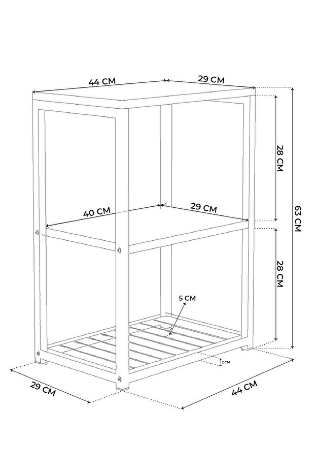 طاولة بجانب السرير بأرجل معدنية وطاولة جانبية - 8