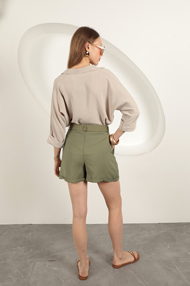Beli Bağlamalı Şort - 4