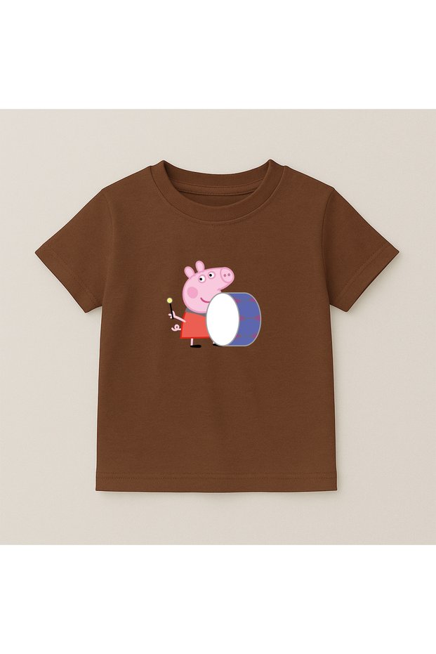 Pig Crew Neck 100% Cotton Printed Short Sleeve Children's and Teenage T-Shirt