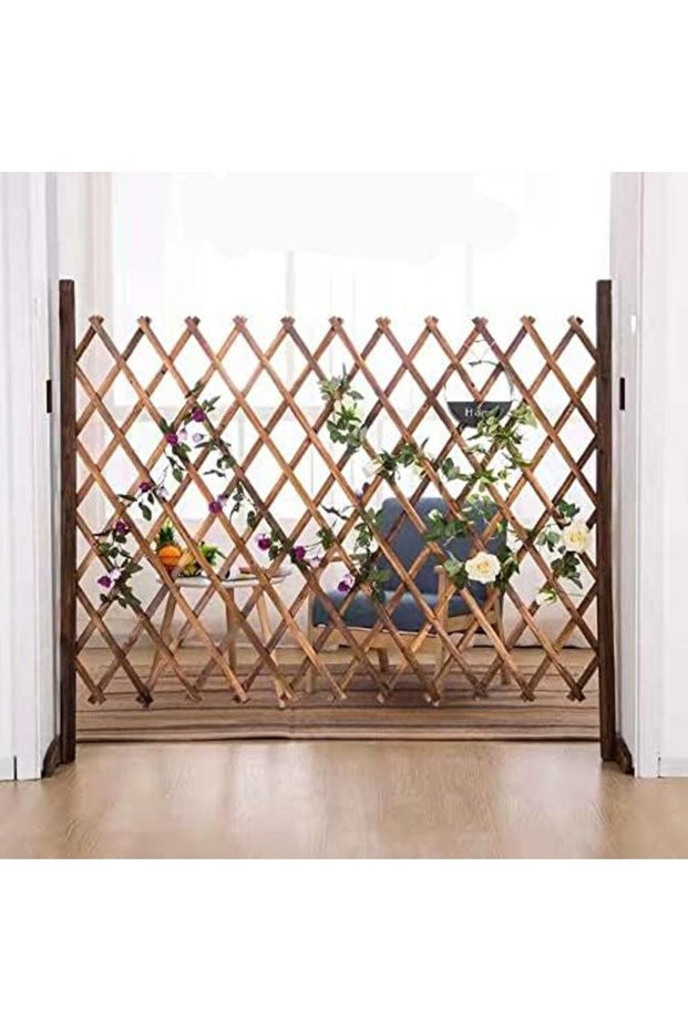 FFD Wooden Freestanding Portable Expandable Garden Fence - Wicker Trellis Pet Gate 120cm Pack of 5