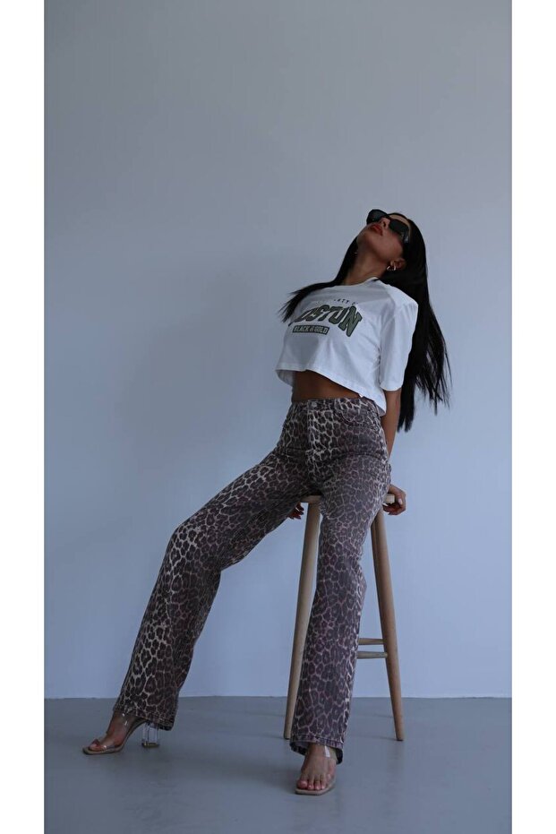 Leopar kot açık kahve kadın - 3