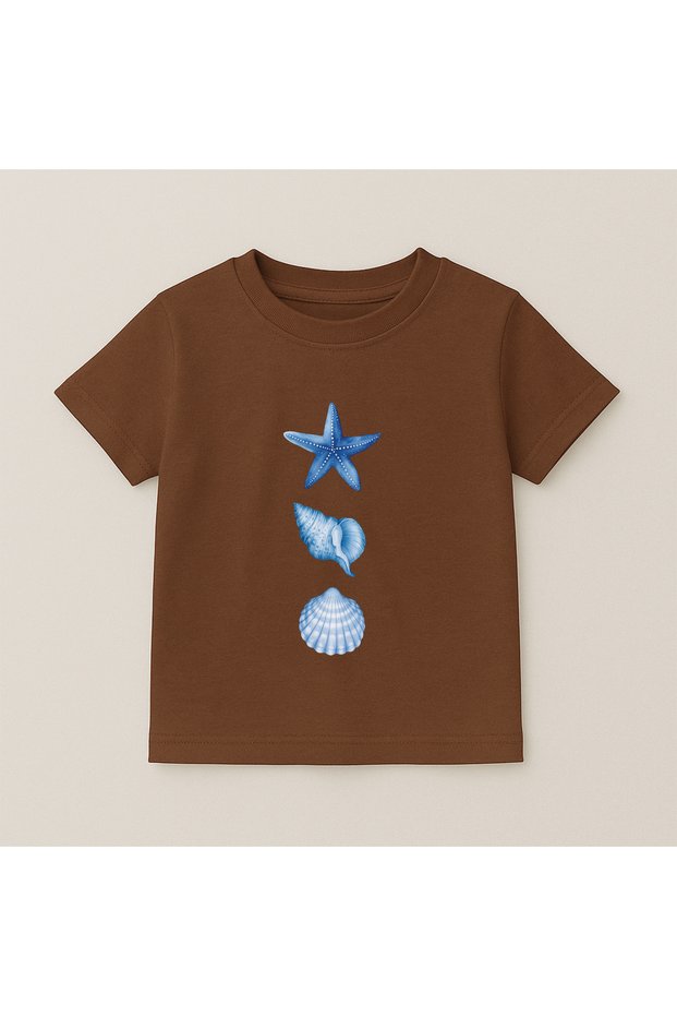 Sea Crew Neck 100% Cotton Printed Short Sleeve Children's and Teenage T-Shirt