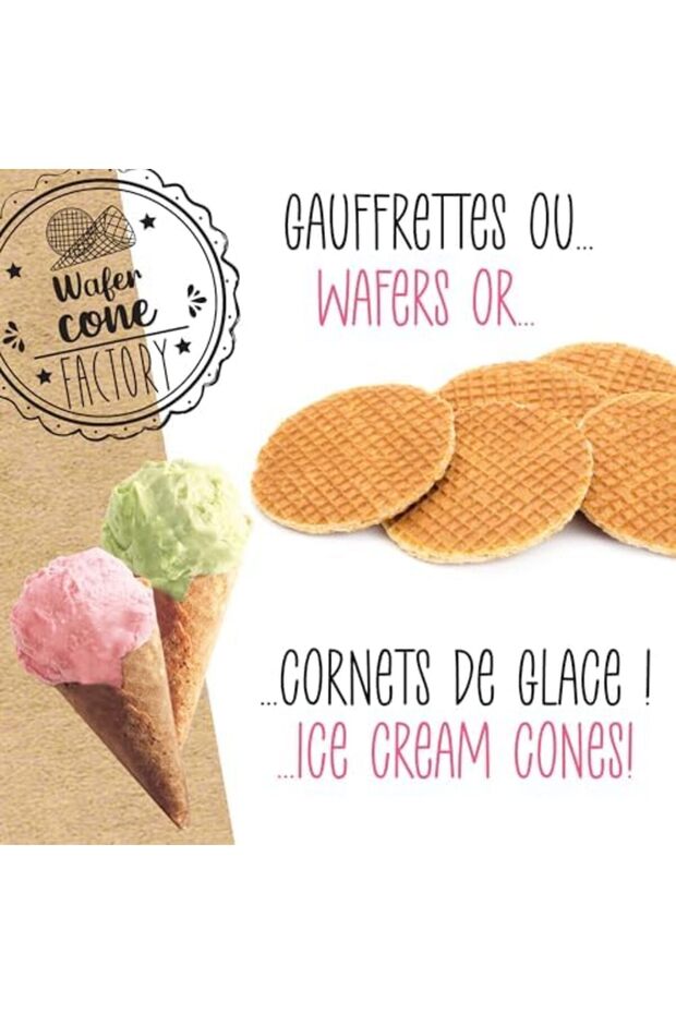 Wafers & Ice Cone Maker - Wafers & Cornet Factory - 2-in-1 Wafers & Tiles Maker - Bak - 8