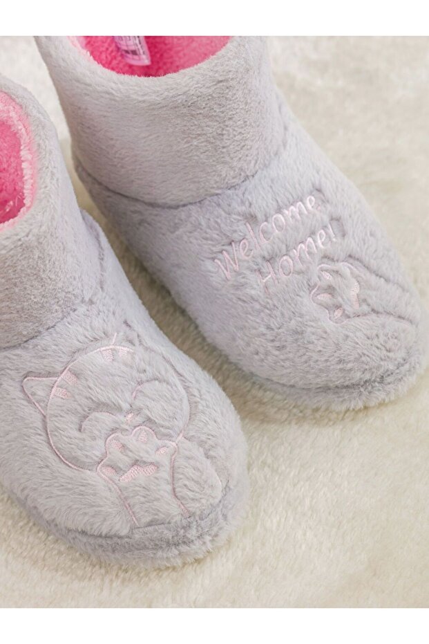 LCW STEPS Pelüş Kadın Ev Botu Panduf - 4
