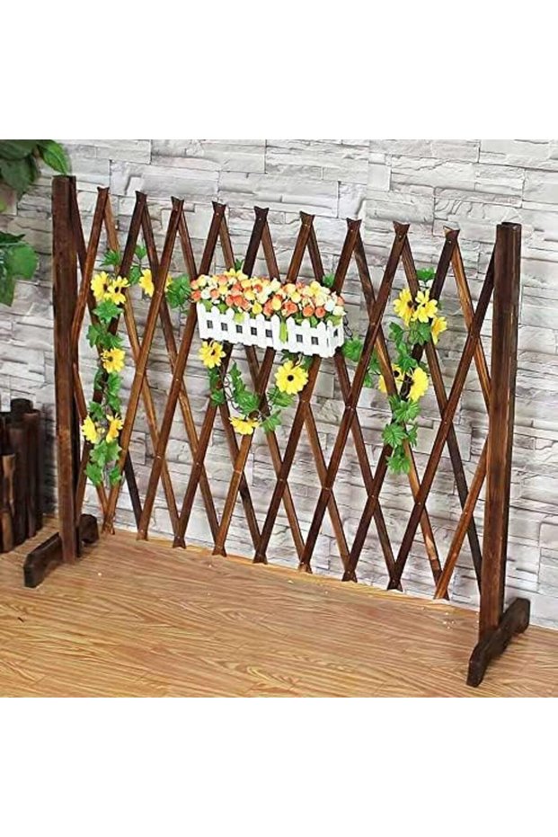 FFD Wooden Fence Wooden Expendable Garden Fence Wooden Wicker Fence Portable Freestanding Fence