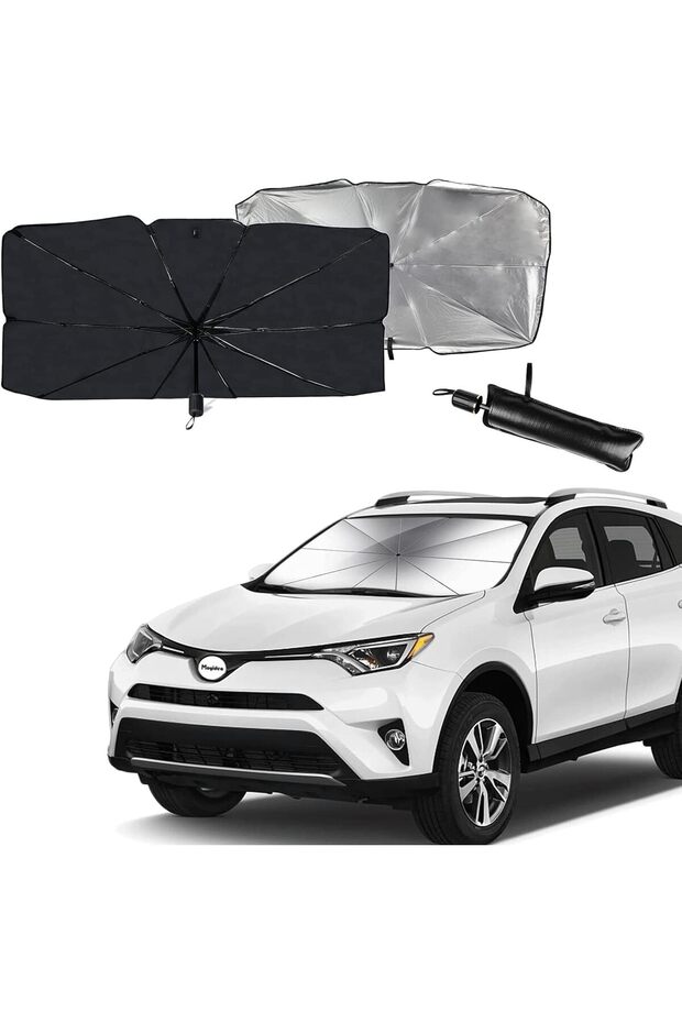 New Sunshade for Car Front Windshield (80 × 140 cm), UV and Heat Reflective Foldable Sun Shield