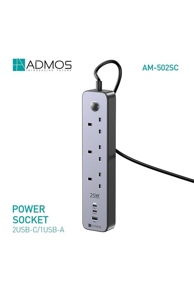 power Strip Extension With PD 25W 1USB Ports+2PD Port,1.80 CM CABLE