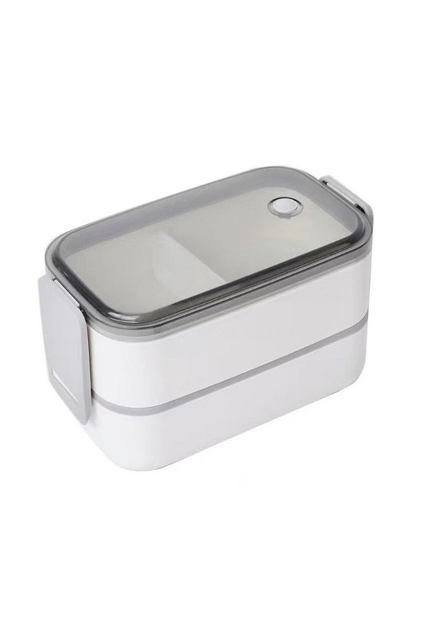 Double Layer Sleek Design Airtight Lunch Box Stainless Steel Leak Proof Compartment Food Container