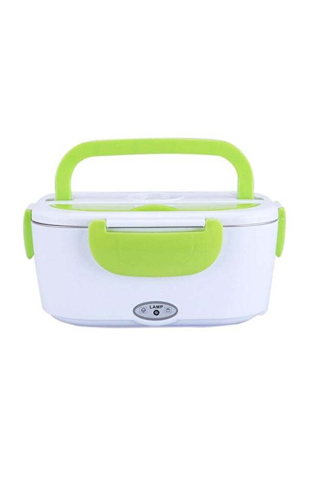 Multifunctional Portable Electric Heating Lunch Box Green/White 9.37 x 6.69 x 4.25inch
