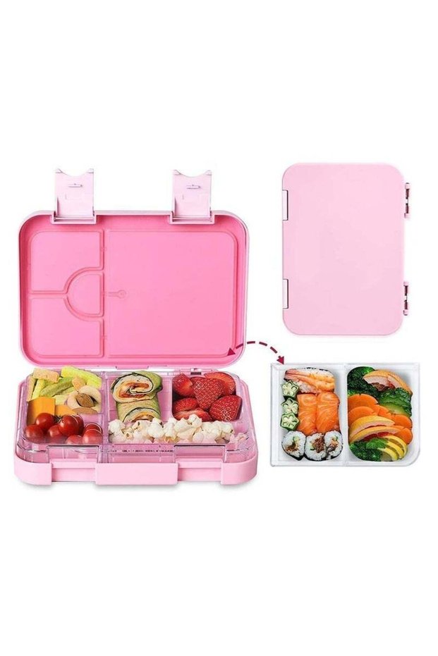 Children's Bento Lunch Box with 6 Compartments - Leak Proof Lunch Box for Boys,Girls,BPA-Free,Micro