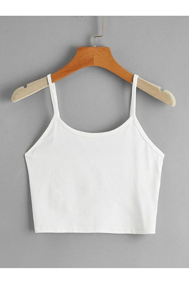 Beyaz Fitilli Görünümlü Askılı Basic Atlet - 2