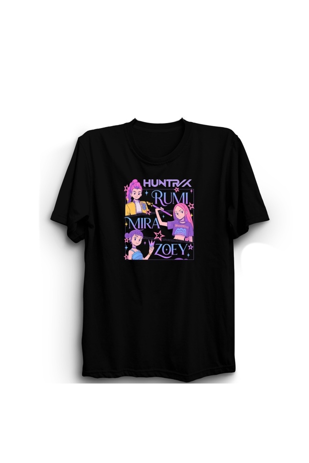 Huntrix, with Names, K-Pop Demon Hunters Printed Unisex, 100% Cotton T-Shirt