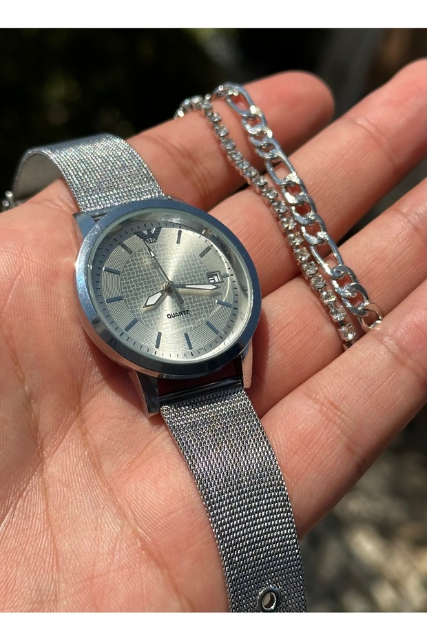 TAKVİMLİ HASIR KORDON KOL SAATİ - 3