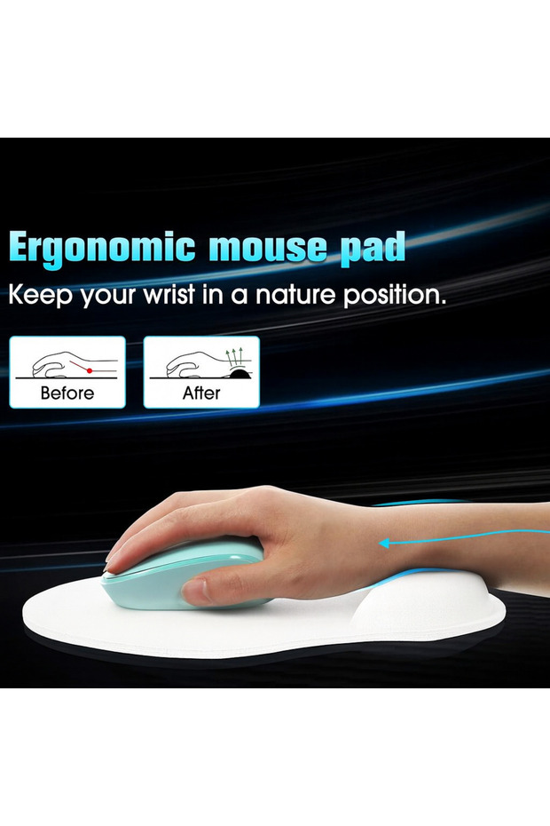 Mousepad with Wrist Support - Anti-Slip Mouse Pad - Mouse Pad - Oval Mouse Pad - Mouse Pad -Mouseped - 4