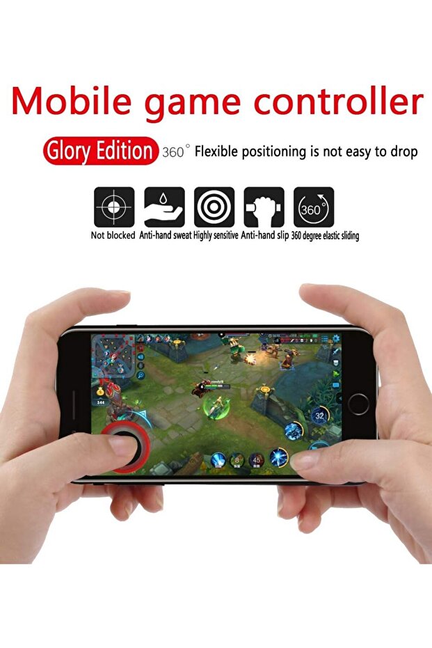 مجموعة من 2 عصا تحكم لعبة دائرية صغيرة للهواتف المحمولة، وحدة تحكم لعبة عالمية 360 درجة - 5
