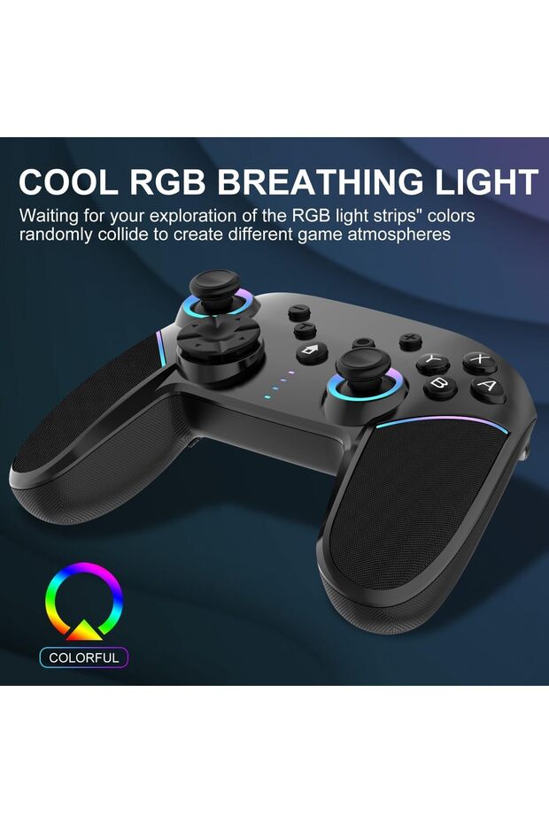 Switch Controller Compatible Nintendo Switch Lite Oled Cool Led Light Programmable Buttons 6 Axis - 6