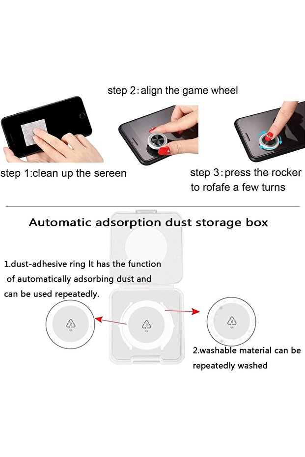 مجموعة من 2 عصا تحكم لعبة دائرية صغيرة للهواتف المحمولة، وحدة تحكم لعبة عالمية 360 درجة - 4