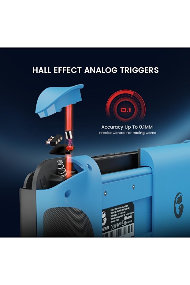 وحدة تحكم ألعاب X2S المحمولة بتقنية البلوتوث لأجهزة iOS وAndroid والكمبيوتر الشخصي، لوحة ألعاب لاسلكية بتأثير هول، عصا تحكم/هول - 5