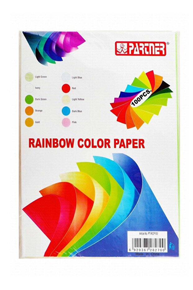 100 Sheets A4 Colored Paper in Mixed Colors