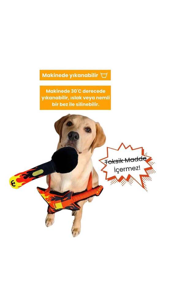 – Vik Vik Gitar ve Mikrofon Peluş Köpek Oyuncak Seti - 4