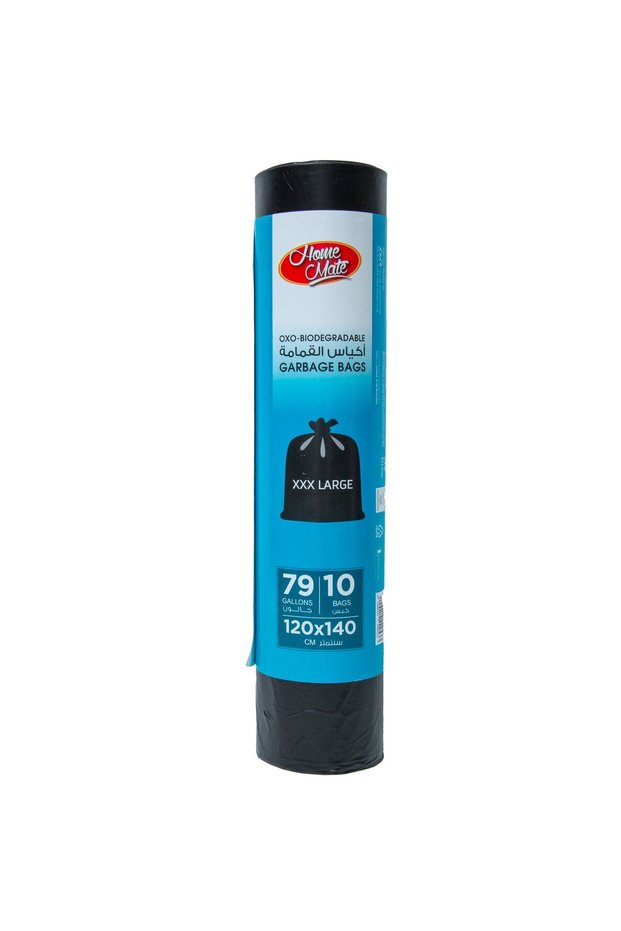 Home Mate Oxo-Biodegradable Garbage Bags 79 Gallon XXX-Large 120x140cm - 10pcs