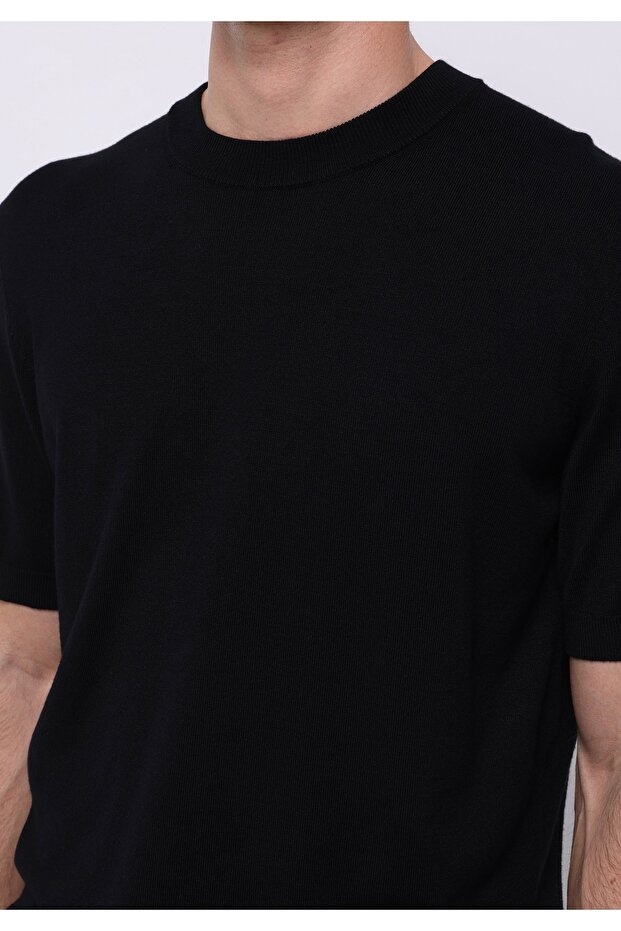 Regular Fit Erkek Siyah Kazak - 4