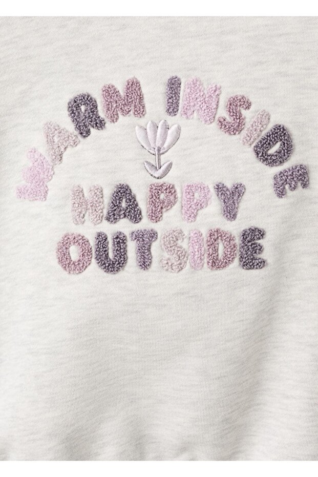 Çiçek işlemeli sweatshirt - 6