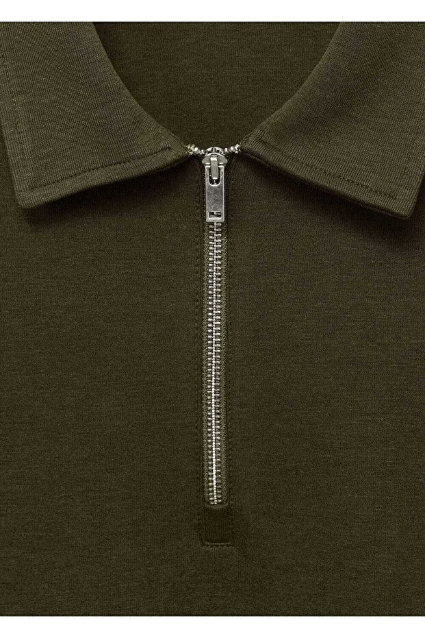 Regular kesim fermuarlı yaka sweatshirt - 8