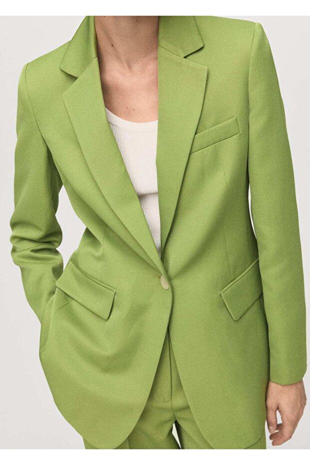 Keten karışımlı blazer ceket - 8