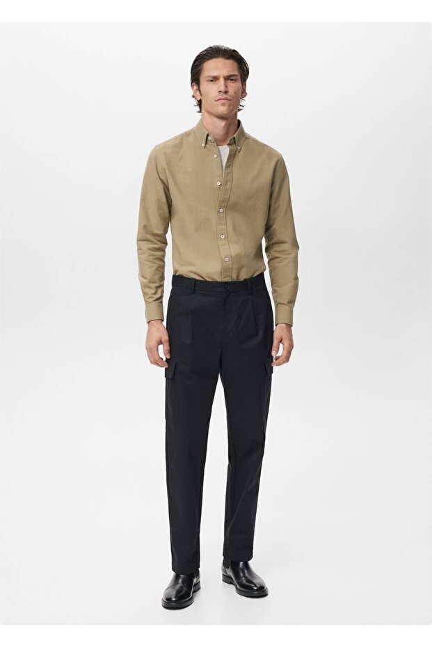 Regular kesim pamuklu kargo pantolon - 2