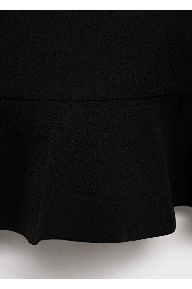 Perkins yaka volanlı elbise - 7