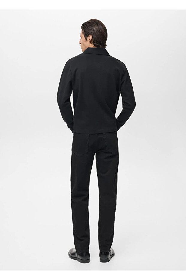 Fermuarlı pamuklu sweatshirt - 4