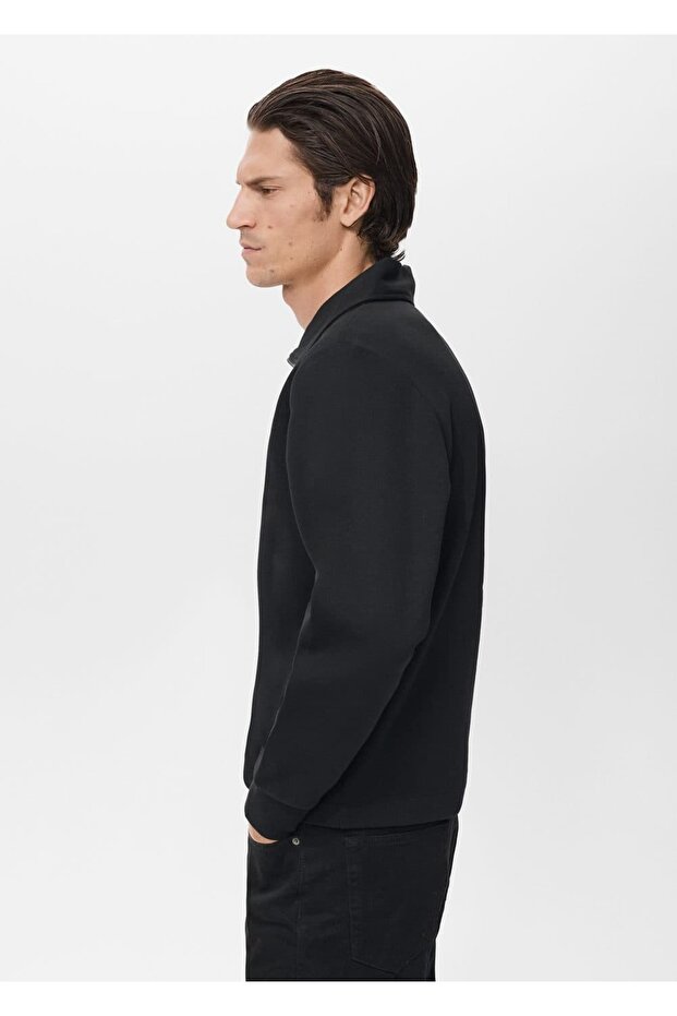 Fermuarlı pamuklu sweatshirt - 6