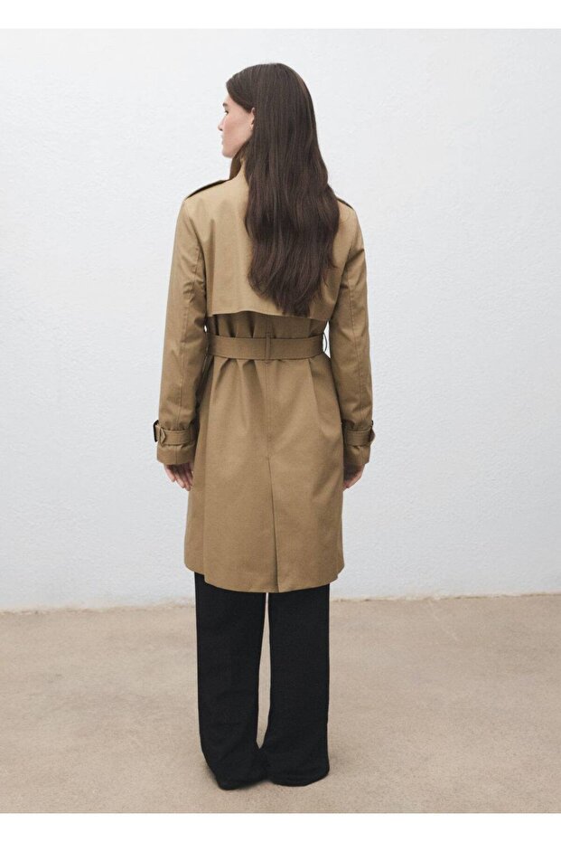 Klasik kemerli trençkot - 4