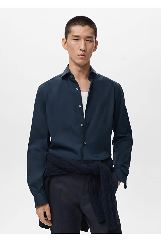 %100 pamuklu slim fit gömlek - 1