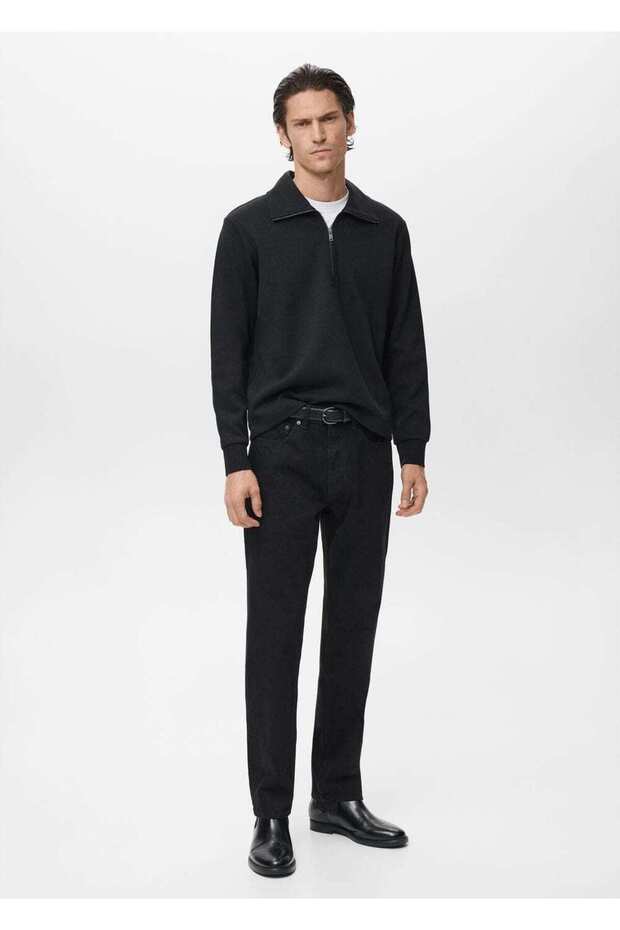 Fermuarlı pamuklu sweatshirt - 2