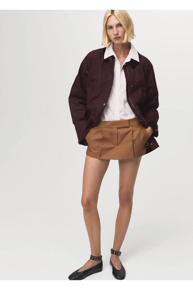 Kadife yaka pamuklu parka - 8