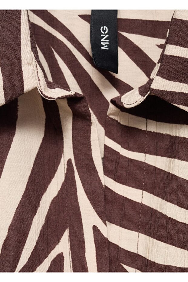 Desenli gömlek elbise - 7