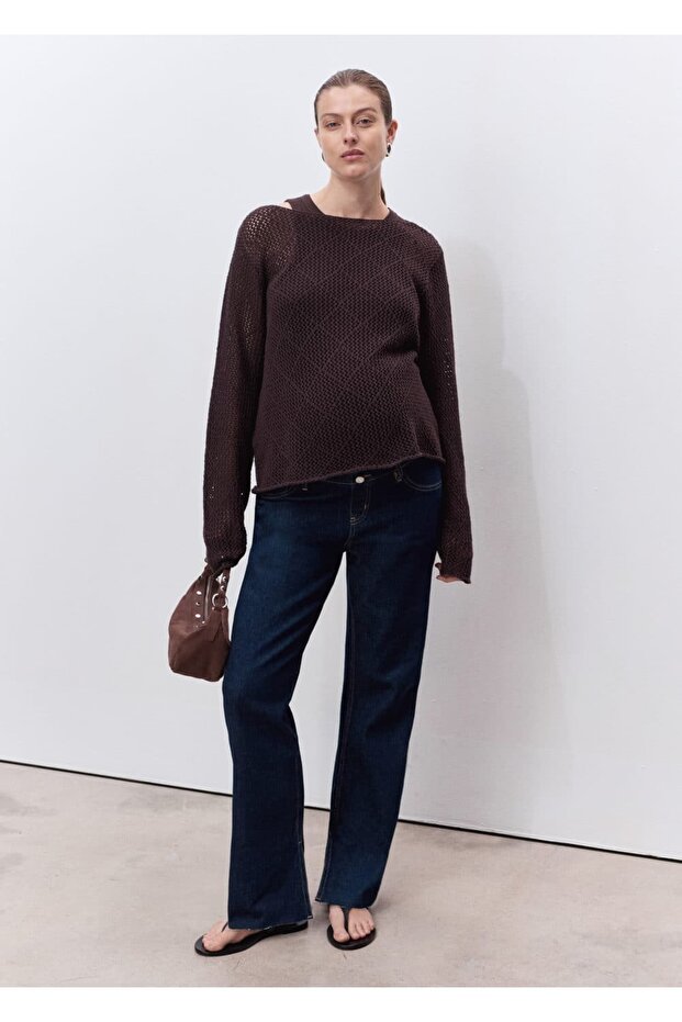 Düz kesim hamile jean - 2