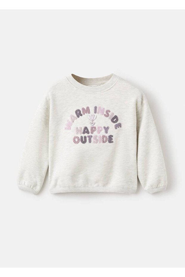 Çiçek işlemeli sweatshirt - 3