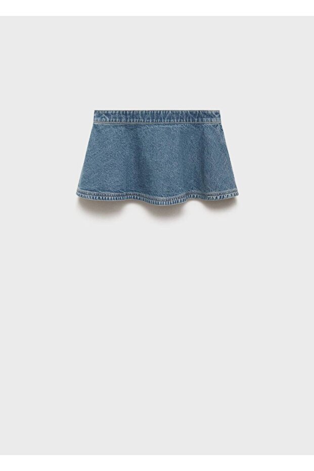 Denim mini etek - 3
