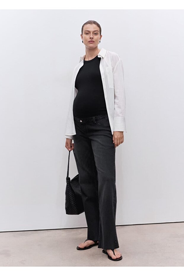 Düz kesim hamile jean - 2