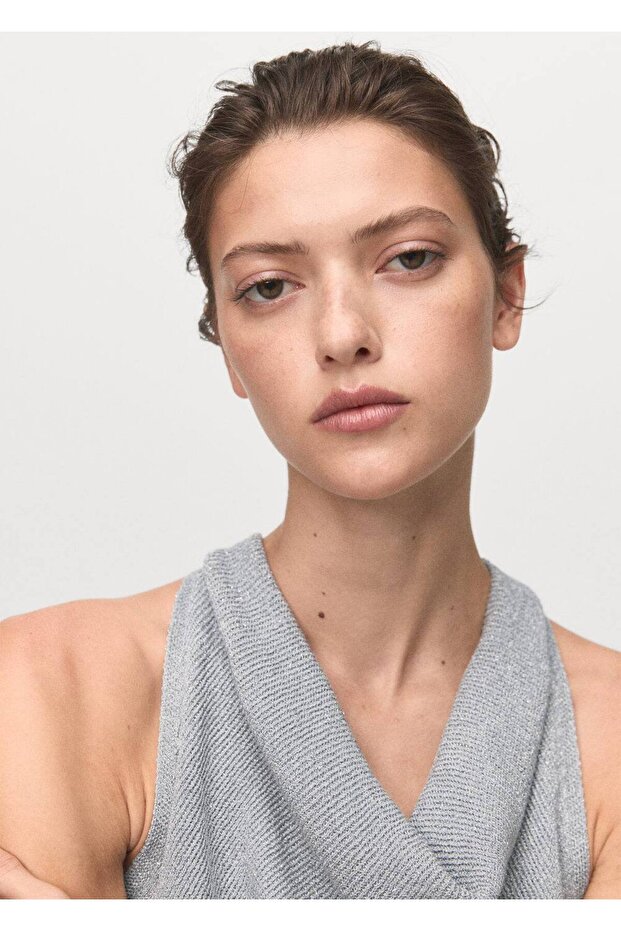 Drape yakalı lureks triko bluz - 7